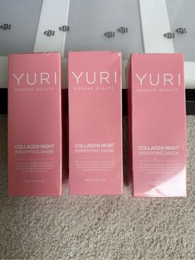 YURI Collagen Night Wrapping Mask Hydrating Overnight Treatment Bundle of 3